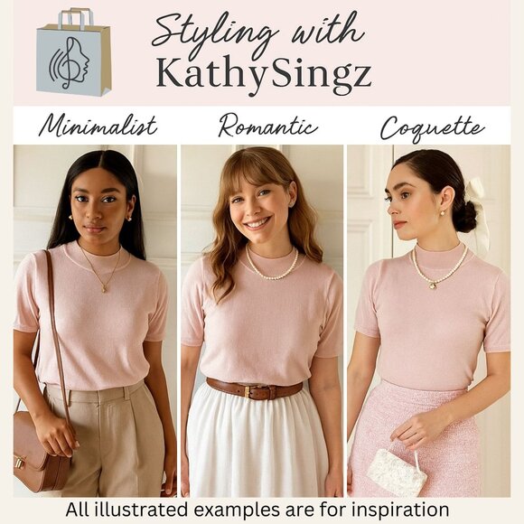 Tahari Arthur S Levine Petite 14P Blush Pink Mock Neck Knit Top NWT - Picture 3 of 10